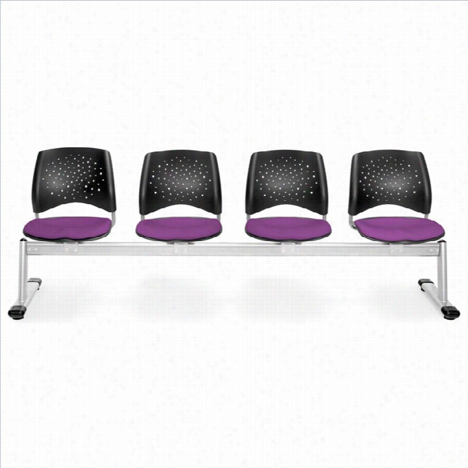 Ofm Star 4 Beeam Seating Wiith Seats In Plum