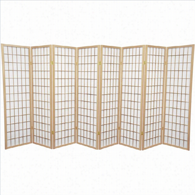 Oriental Furniture 5 ' Tall Window 8 Panel Shoji Screen In Natural