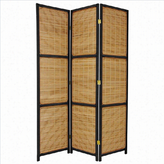 Oriental Furniture 6' Tall Accentt 3 Array Room Divider In Black