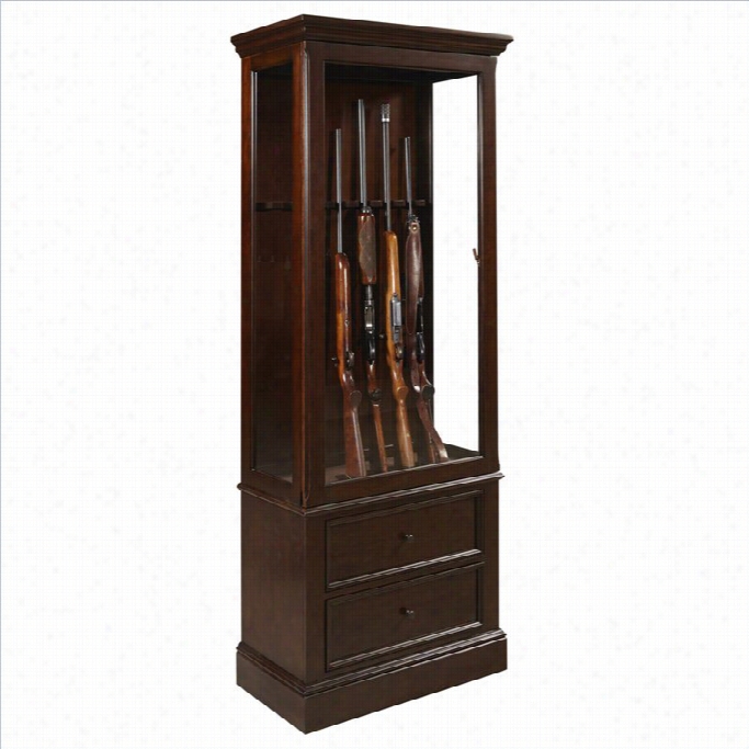 Pulask I Sliding Door Gun Cabinet In Wood