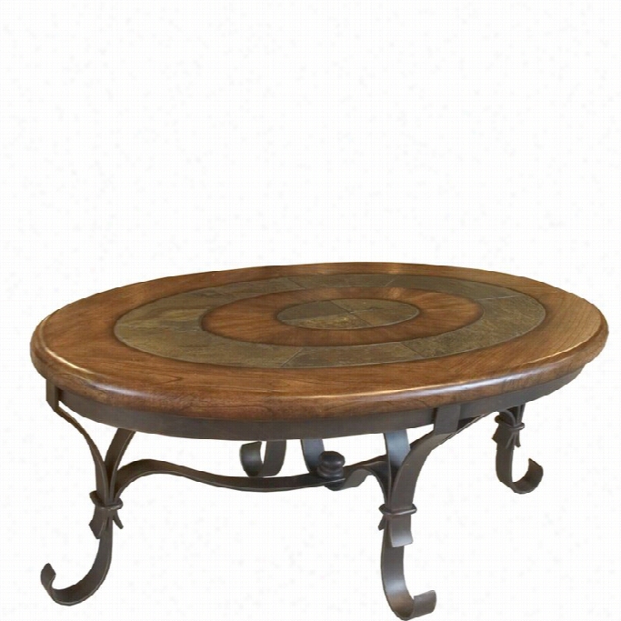 Riverside Stone Forge Oval Coffee Table