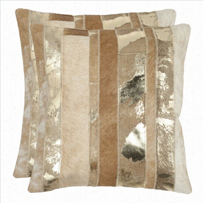 Safavieh Peyton 22-inch Decorative Pillows In Gold (set Of 2)