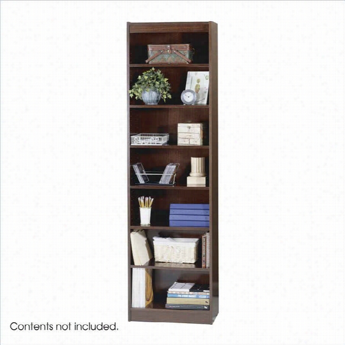 Safco Workspace Seven Shelf 24w X 84h Baby Bookcase In Mahogany