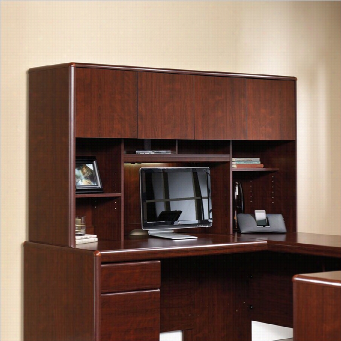 Sauder Cornerstone Hutc H For Desk And Return Nclassic Cherry