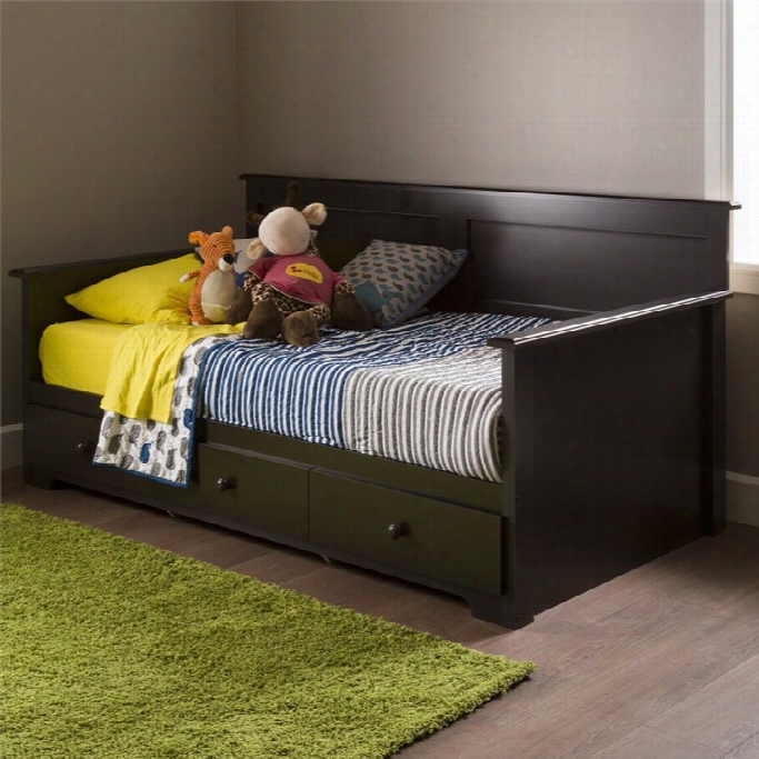 South Shore Summer Breeze Wod Twin Storage Daybed In Chocolate