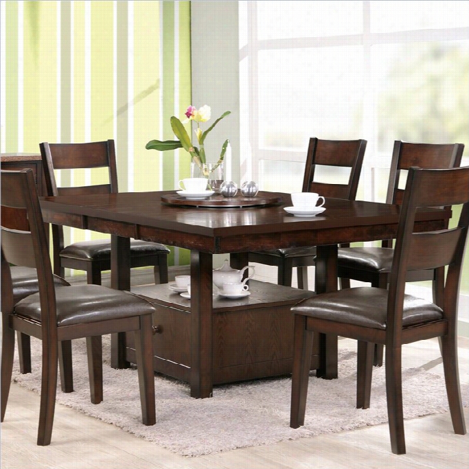 Stev Silver Company Gibson 2 In 1 Steady Annd Counter Height Dining Table With Leaf In Espresso