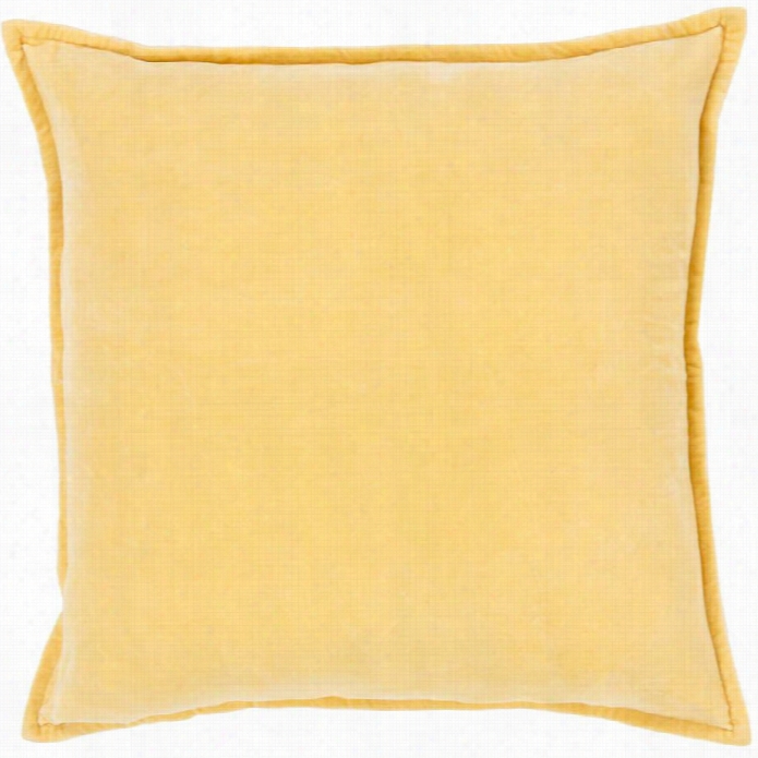 Surya Cotton Velvet Poly Fill 18 Square Pillow In Yellow