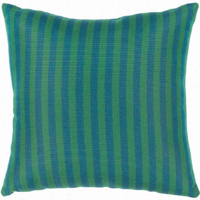 Surya Finn Poly Fill 16 Square Pill Ow In Blue And Green