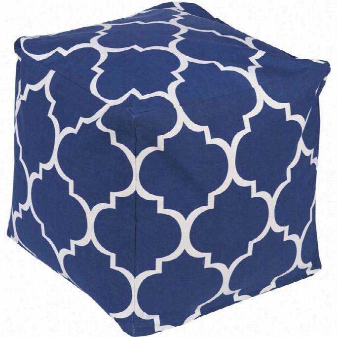 Surya Playhouse Cotton Cube  Pouf Ottoman In Cobalt