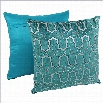 Blazing Needles 20 inch Throw Pillow in Teal with Silver Beads