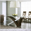 Rossetto Mirage Clear Glass Dining Table in Wenge