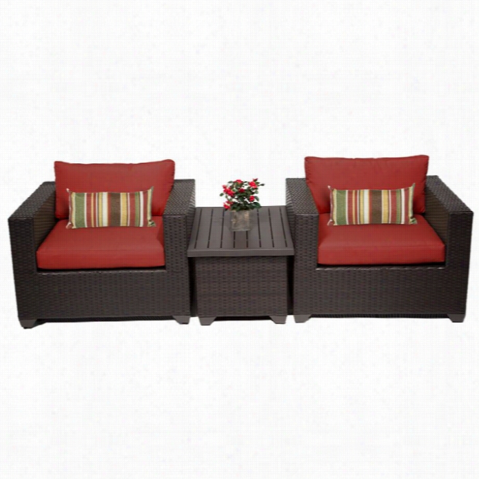 Tkc Belle 3 Piece Outdor Wicker Sofa Setin Terracotta