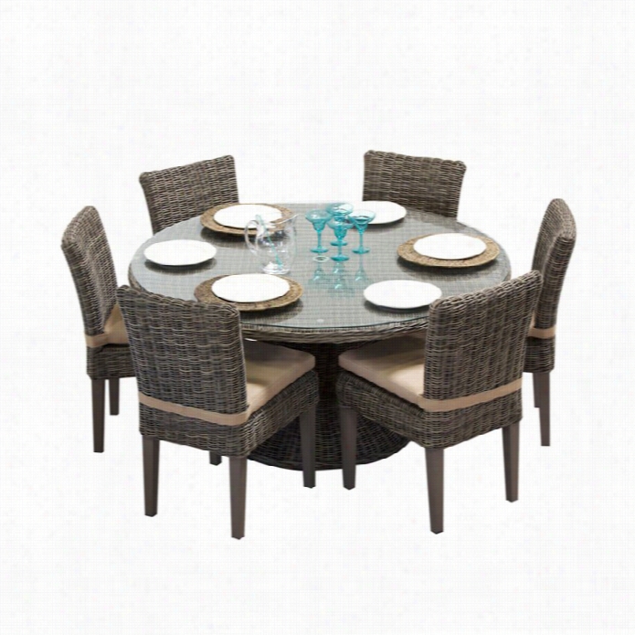 Tkc Cape Cor 60 7 Part Wicker Patio Dining Prescribe In Wheat