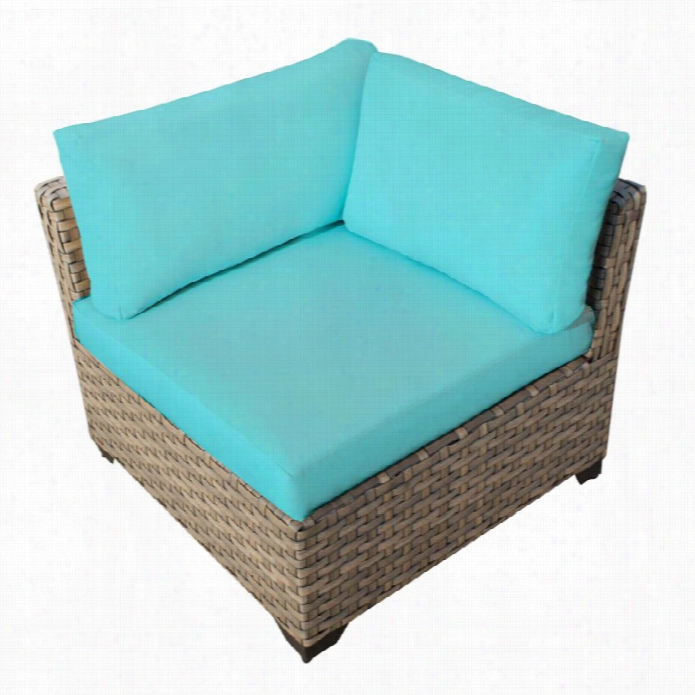 Tkc Monterey Outdoor Wicker Corner Chair In Aruba