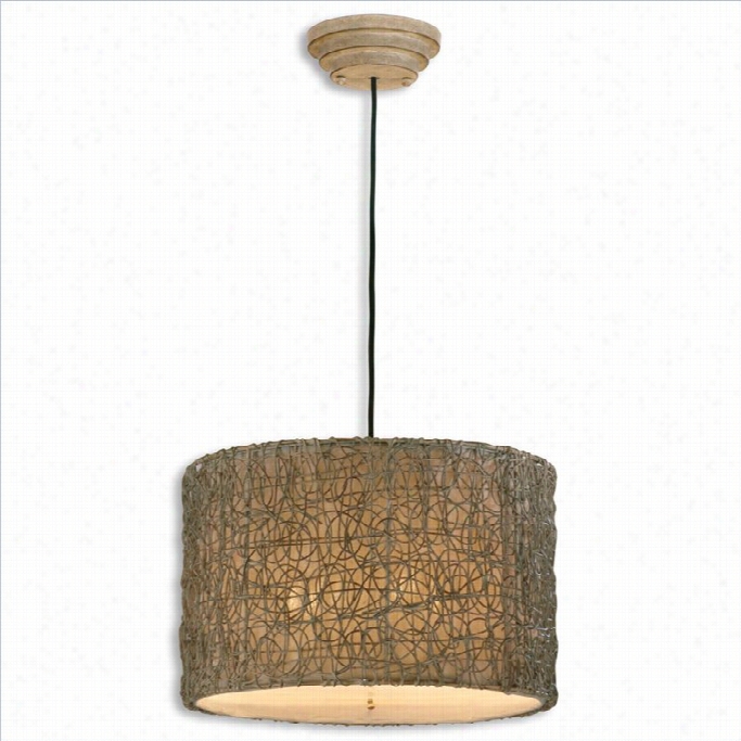 Uttermost Knltted Ratttan Light Drum Pendant