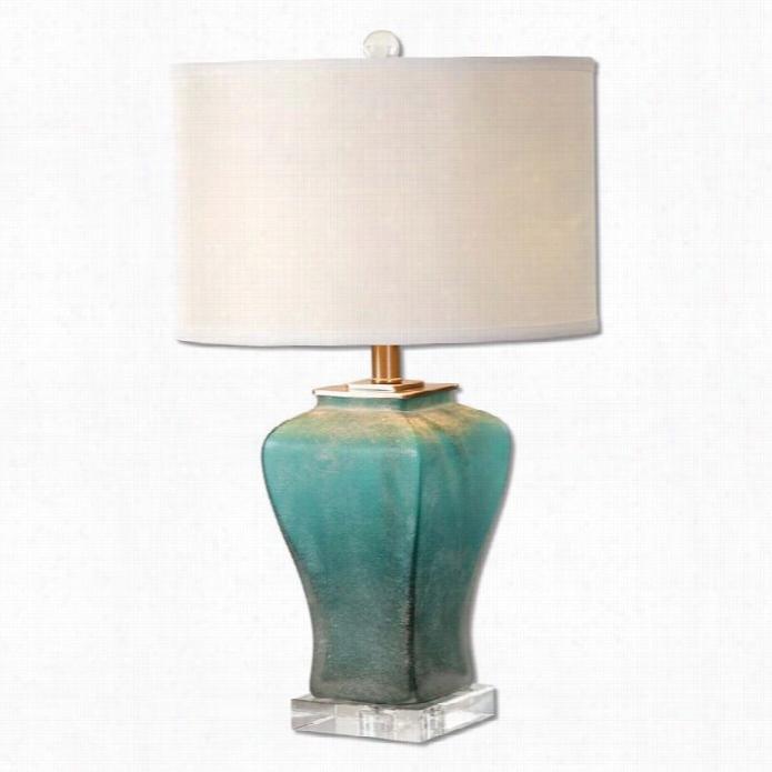 Uttermost Valtorta Blue-green Glass Table Lamp