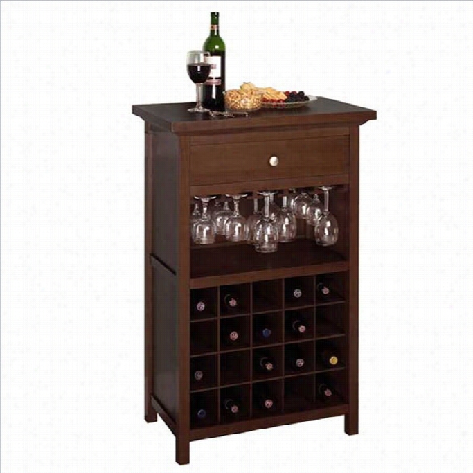 Winsome Regalia 20 Bottle Wine Cabinet Ih Antique Walnut