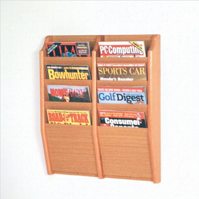 Wooden Mallet 8 Pocket Magazine Wall Rack In Light Oak