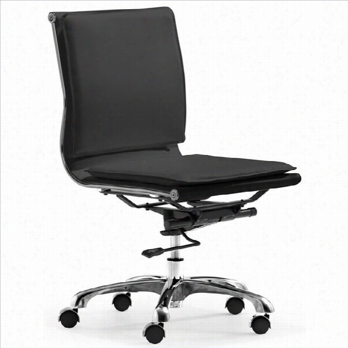 Zuo Lifer Plus Modern Leathererte Armless Office Chair In Black