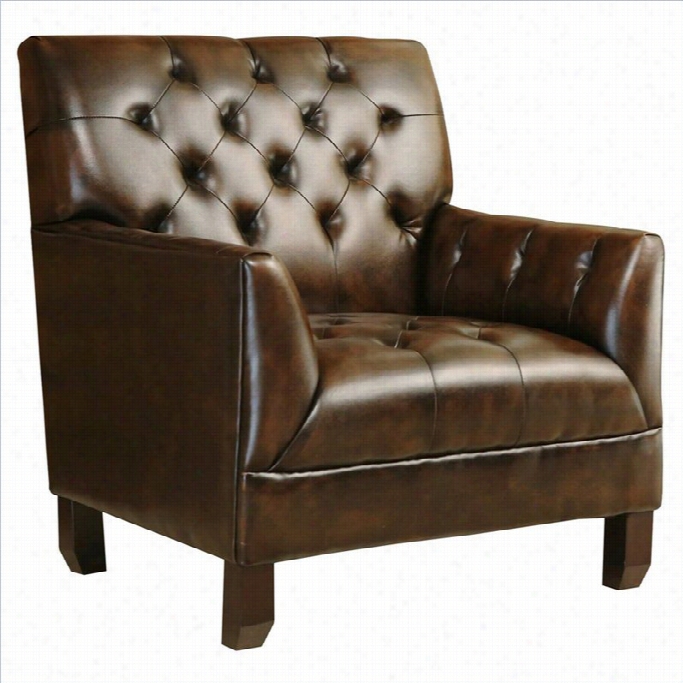 Abbyson Living Revello Leather Arm Seat Of Justice In  Brown
