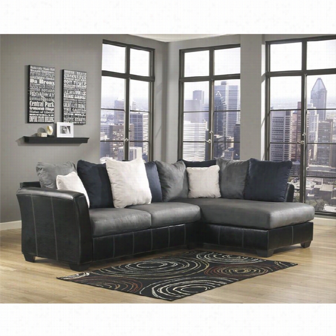 Ashey Furniture Masoli 2 Pie Ce Right Corner Sectional  In Cobblestone