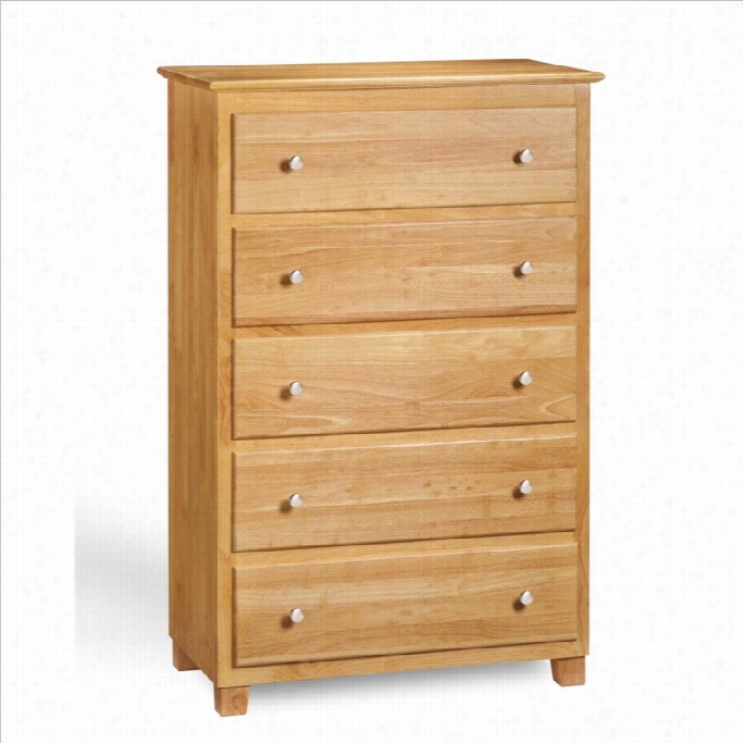 Atlantic Furniture 5 Drawer Chest In Natural Maple