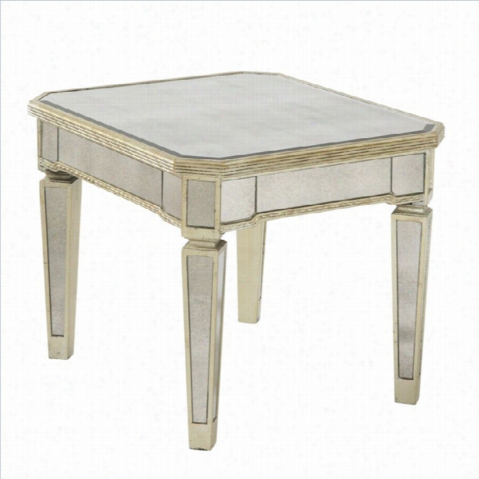 Basett Mirror Borghese Mirrored Rectangle End Table In Silver