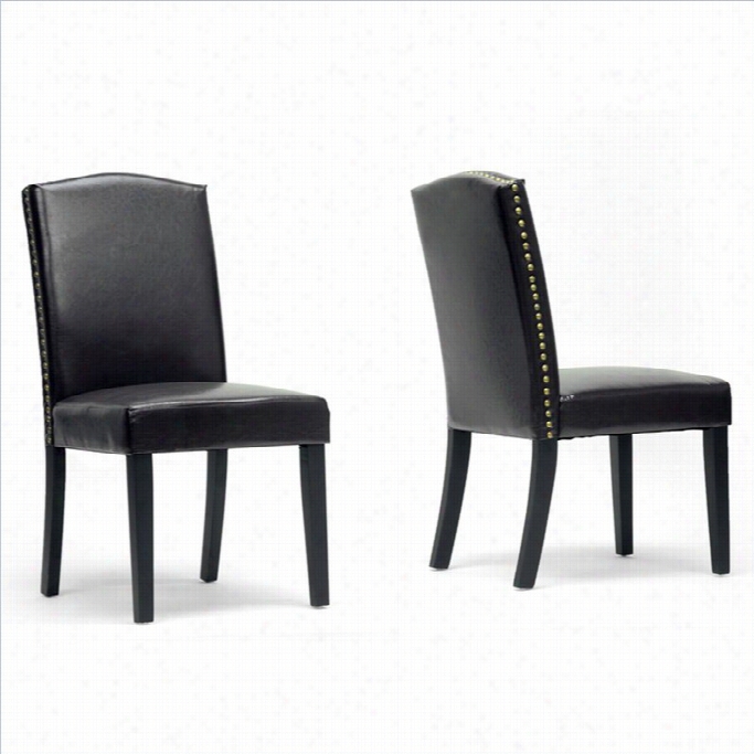 Baxton Studio Trllinger Dini Ng Chair In Dark Brown (set Of 2)