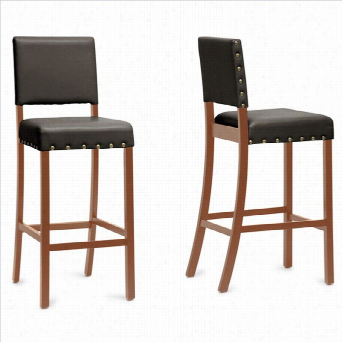 Baxton Studio Later Bar Stool In Dark Brown (seto F 2)