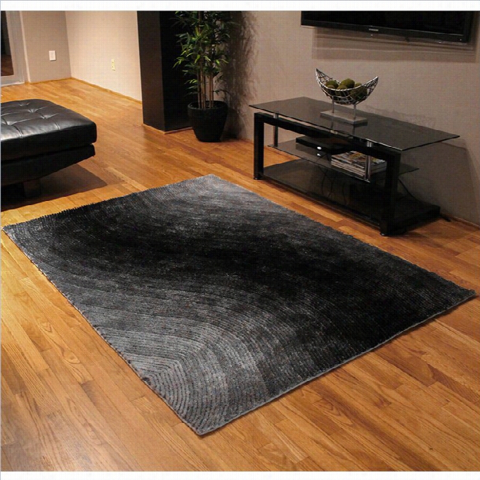 Blazing Needles Gradate D Shag Rug In Black Andgray