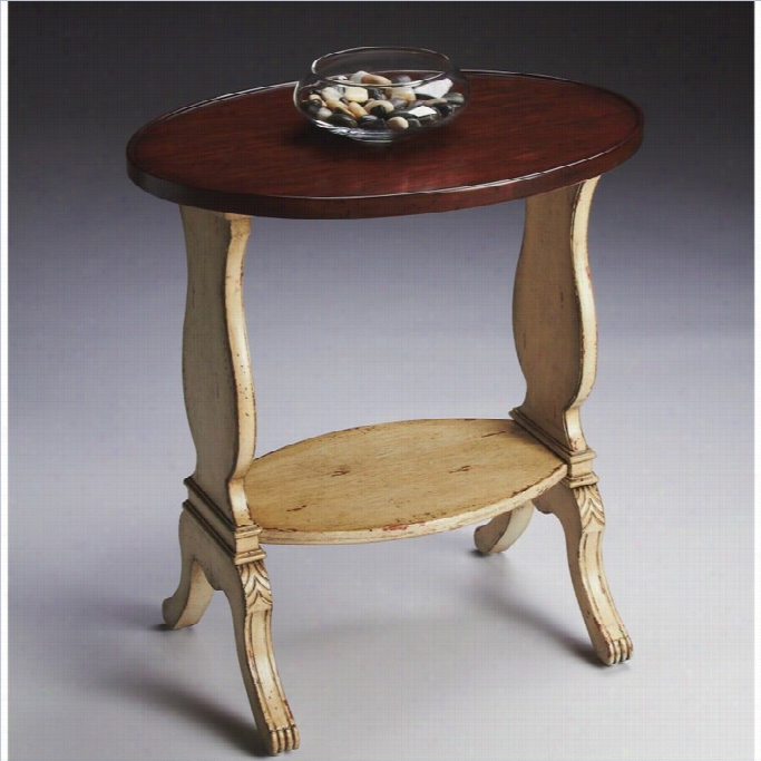 Butler Specialty Oval Accent Table In Vanilla & Cherry Finish