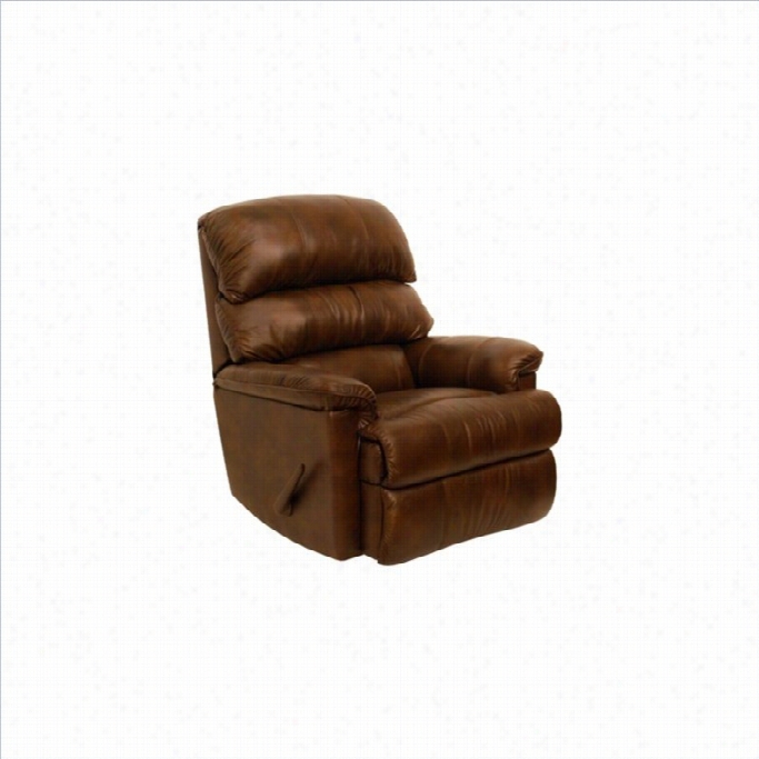 Catnapper Bentley Leather Touch Chaise Rocker Recliner In To Bacco