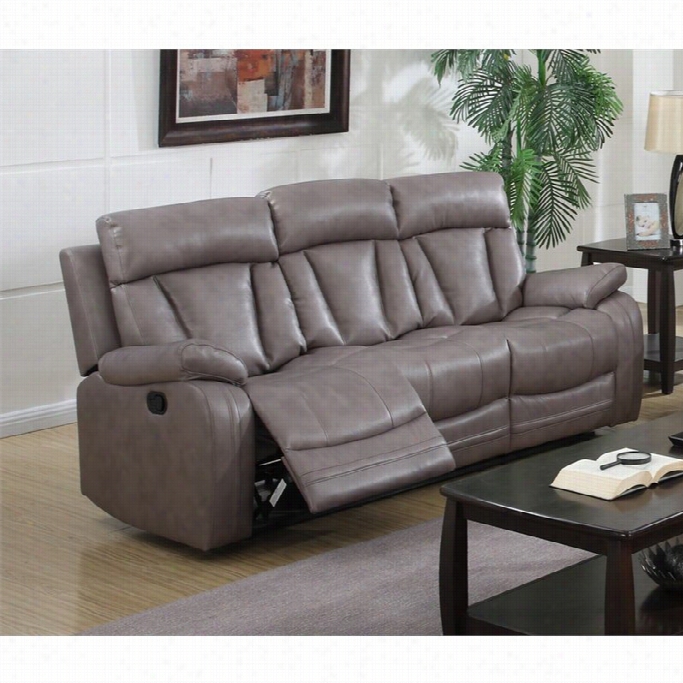 Ch Intaly Modesto Faux Leather Sofa In Gray