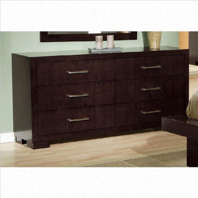 Coaster Six Drawer Dredser In Light Cappuccino Finish