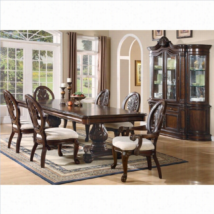 Coaster Tabitha 7 Piece Rectangularr Dining Set In Cherry