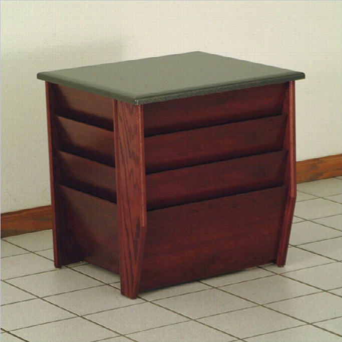 Dakota Wave End Table With Maagzine Pockets In Mahogany