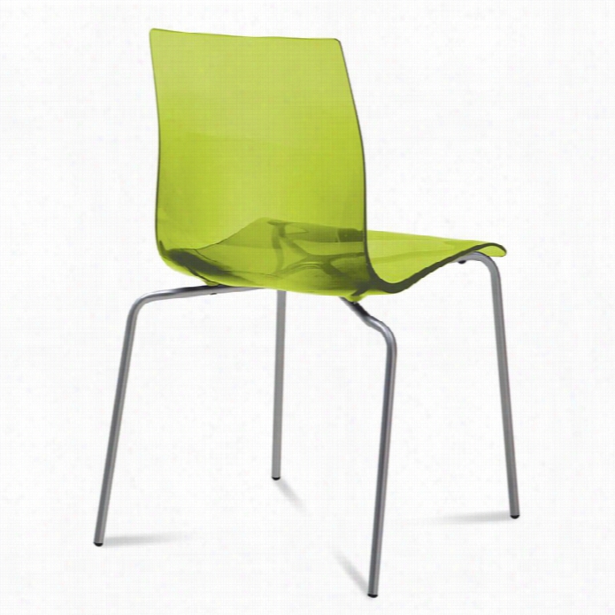 Domitalia Gel-b Stackable Dining Chair In Transparent Green