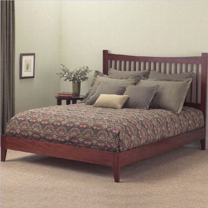 Fashuon Bed Jakarta Modern Platform Bed In Mahogany Finish-ufl