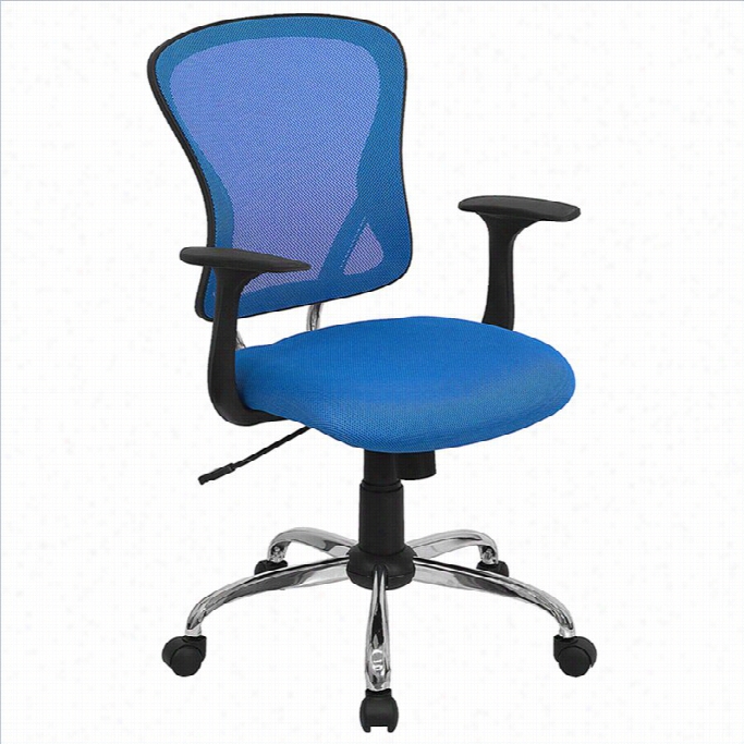 Flash Furnitu Re Mid Back Mesh Office Chair In Blue