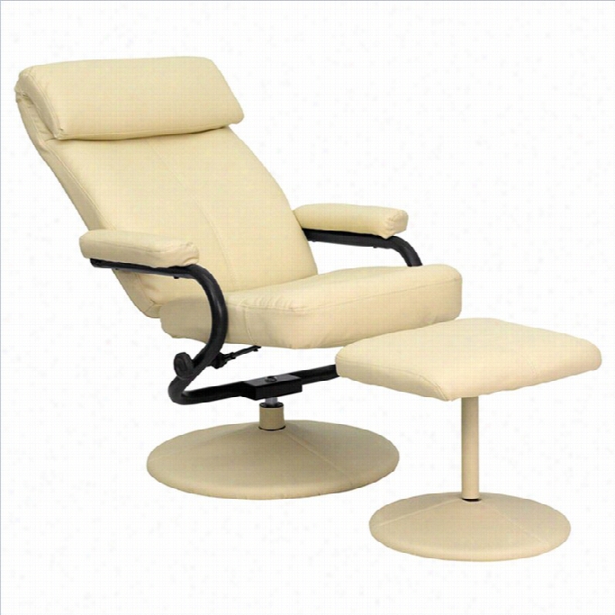 Flash Furniture Recliner And Ottoman In Cream