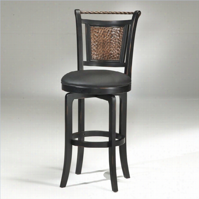 Hillsdale Norwood 30.5 Wsivel Bar Stool In Black Nad Copper