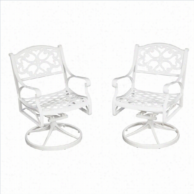 Home Styles Biscayne Swivel Chair White Finish