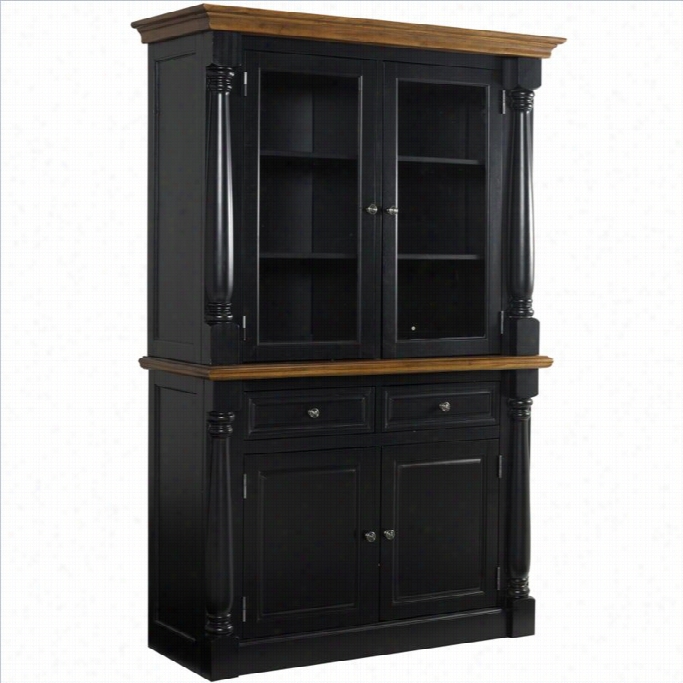 Home Styles Monarch Buffet And Hutch In Black And Oak Finsh