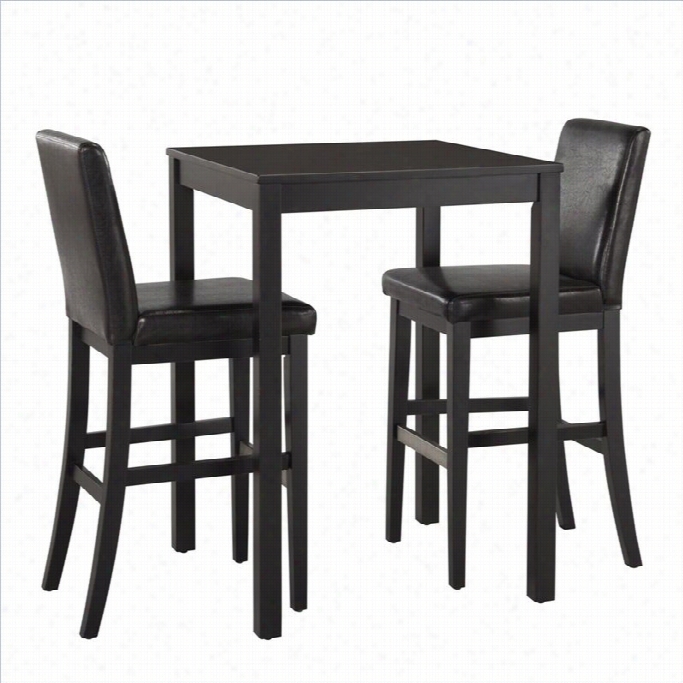 Home Styles Nantucket 3 Piece Bistro Set In Blacck