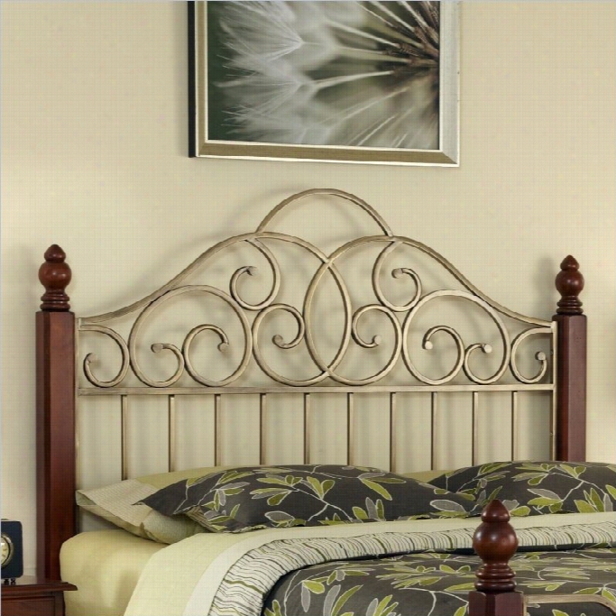 Hmpe Styles St. Ives Spindle Headboard Cherrya Nd Gold-queen Sizing