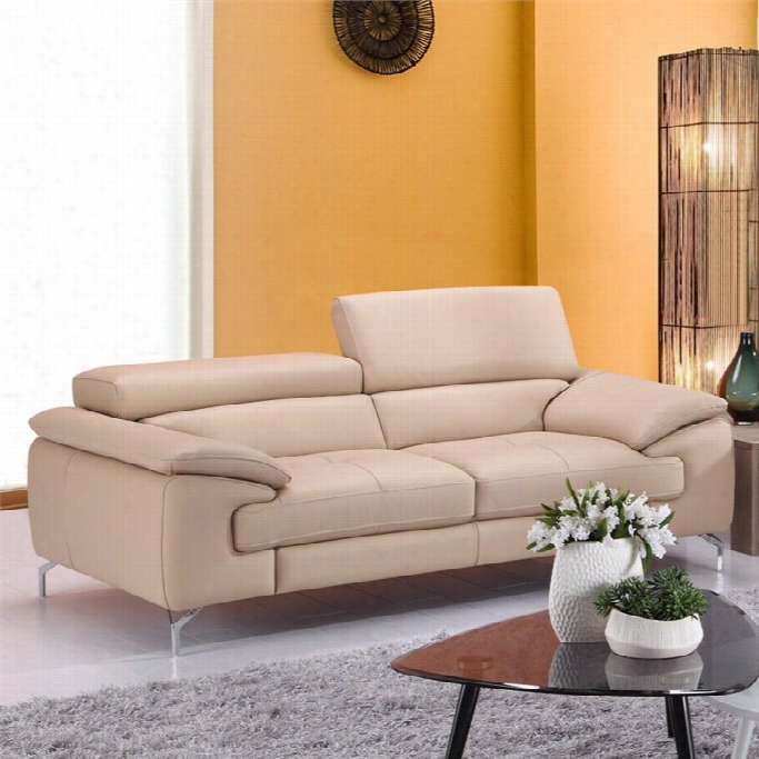 J&m Furniture Iitalian Leather Sofa In Peanut