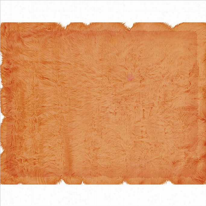 Linon Rugs Fauxsheepskin Rectangular Area Rug I Orange-1'7 X 2'6