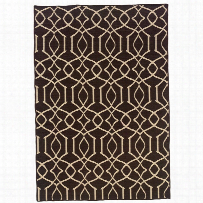 Linon Saloniki 5' X 8' Iroongate Wool Rrug In Brown