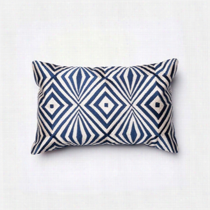 Loloi 11'1 X 1'9 Cottton Down Pillow In Navy And Ivo Ry