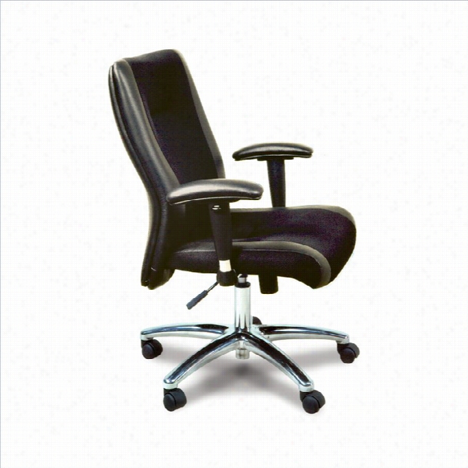 Mayline Mmercado Black Leather/mesh Combo Cnoference Office Chair